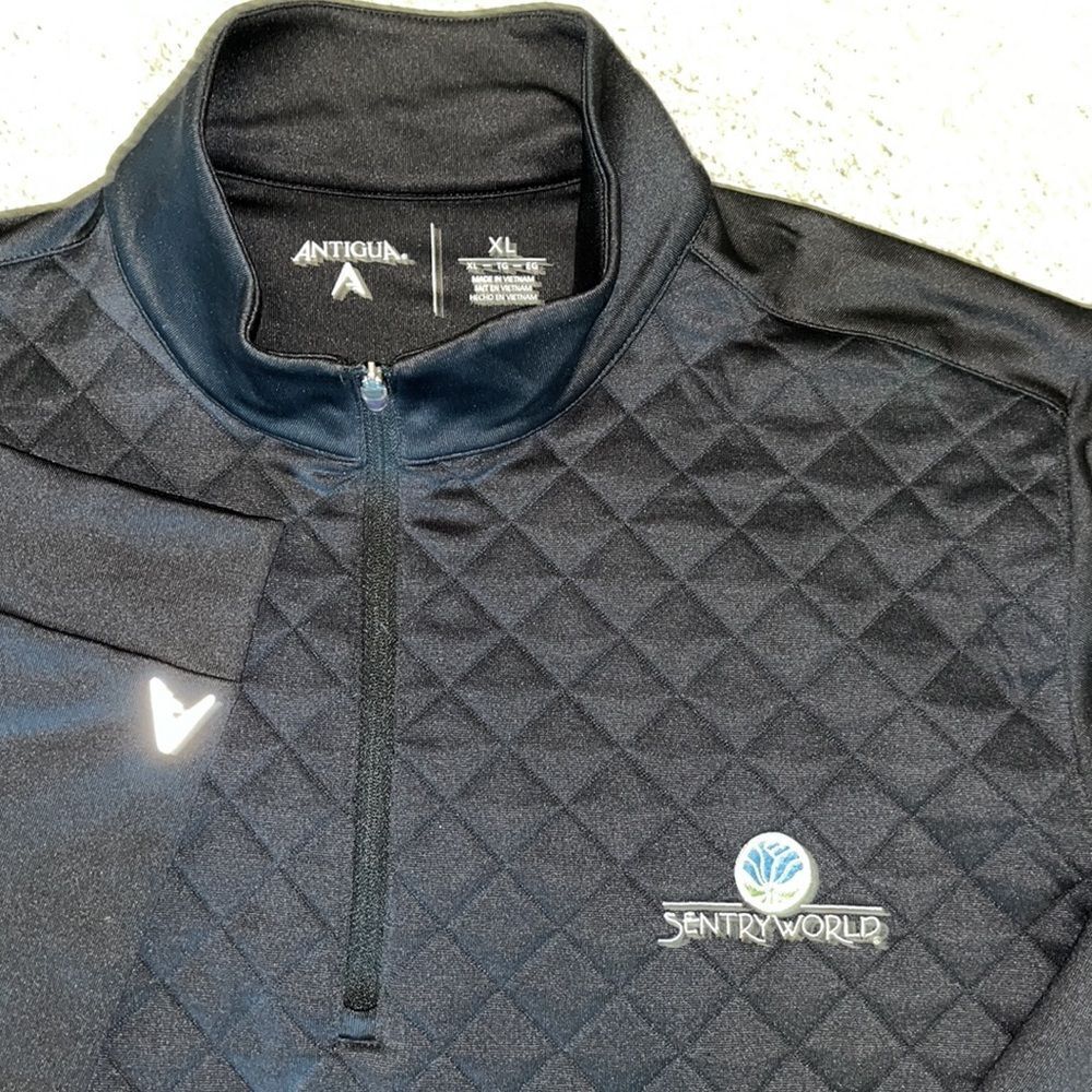 Black New $110 Sentryworld T neck 1/4 zip pullover Golf sweatshirt sweater XL